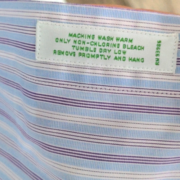 Brooks Brothers Dress Shirt Large Pinstripe Blue/white/purple, button down - Picture 6 of 6